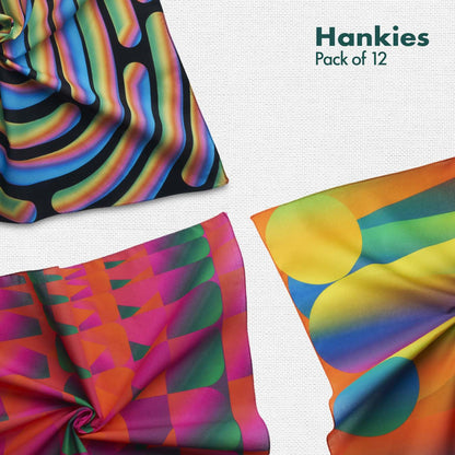 World Of Abstract! Women's Hankies, 100% Organic Cotton, Pack of 12
