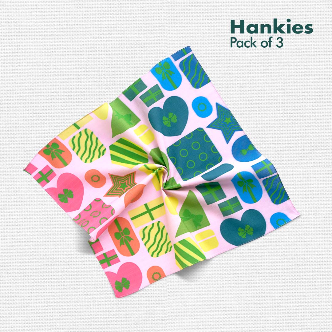 Buy Cool & Quirky Christmas Hankies For MenPack of 3 hexafun