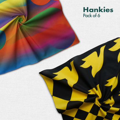 ASAP! As Abstract As Possible! Men's Hankies, 100% Organic Cotton, Pack of 6