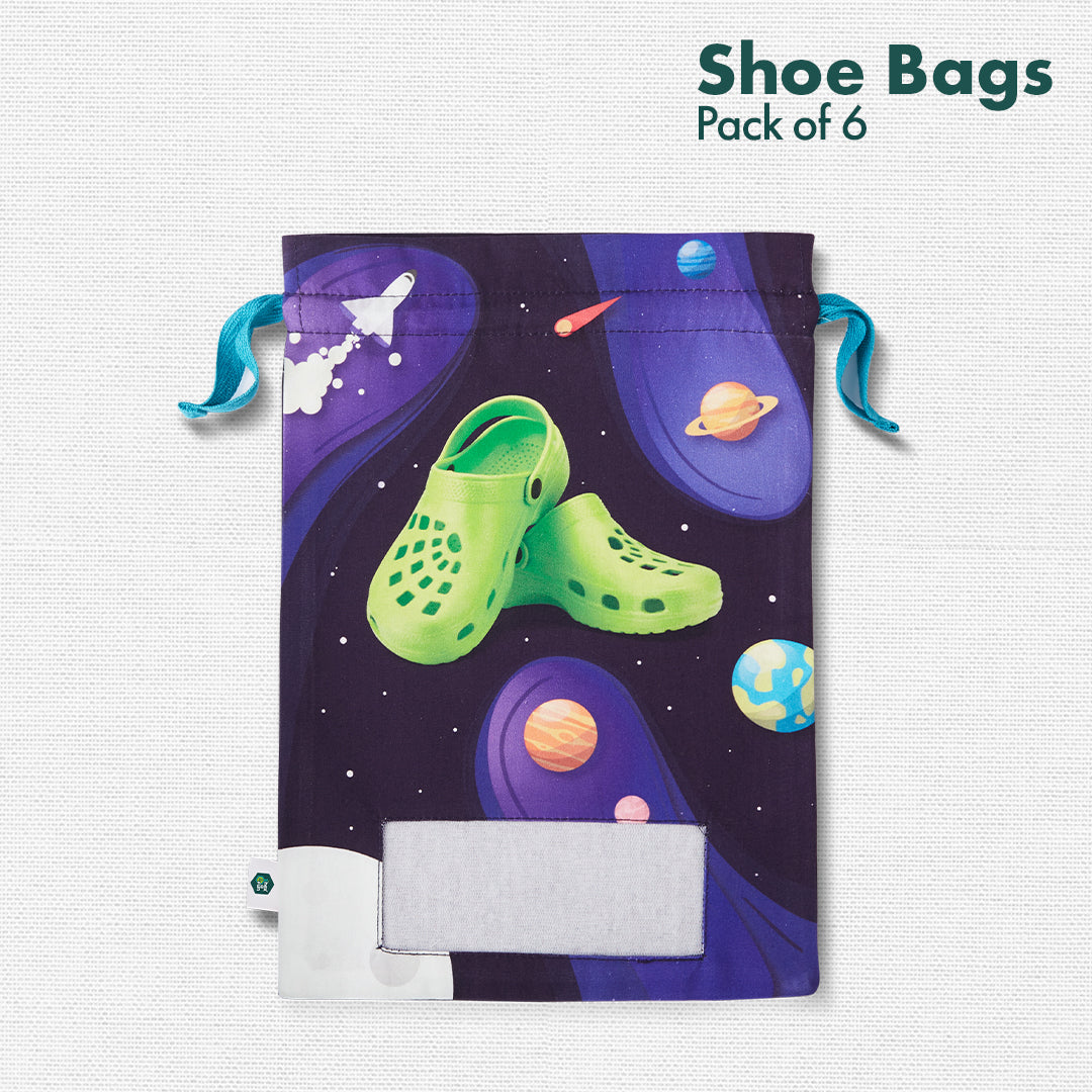 Baby’s Day Out! Unisex Kid's Shoe Bags, 100% Organic Cotton, Pack of 6