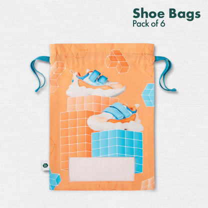 Baby’s Day Out! Unisex Kid's Shoe Bags, 100% Organic Cotton, Pack of 6