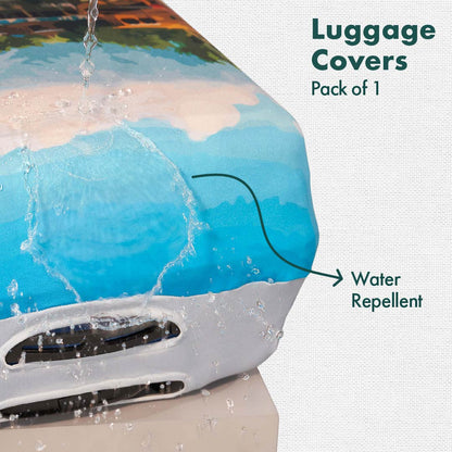 Backwater Bliss! Luggage Cover, 100% Organic Cotton Lycra, Medium Size, Pack of 1