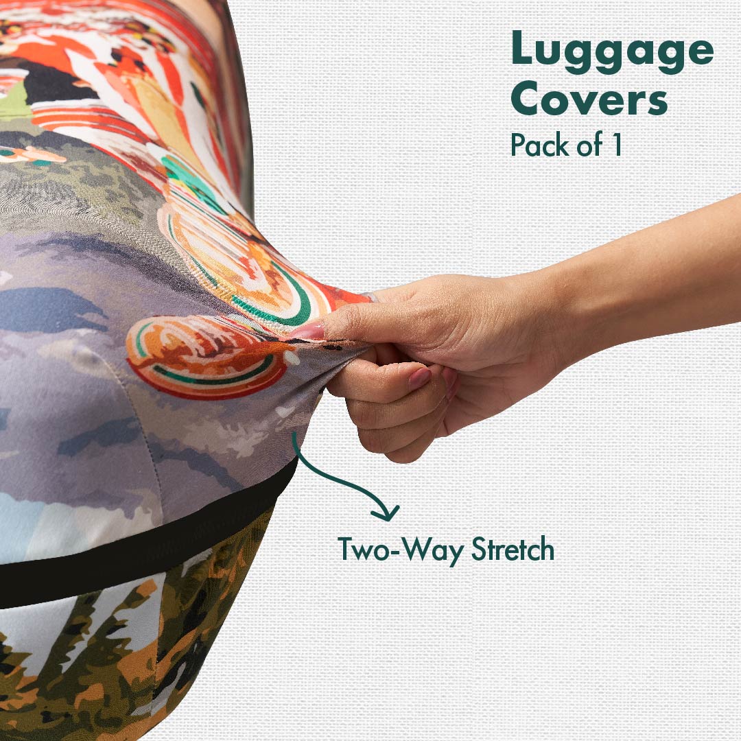 Backwater Bliss! Luggage Cover, 100% Organic Cotton Lycra, Small Size, Pack of 1