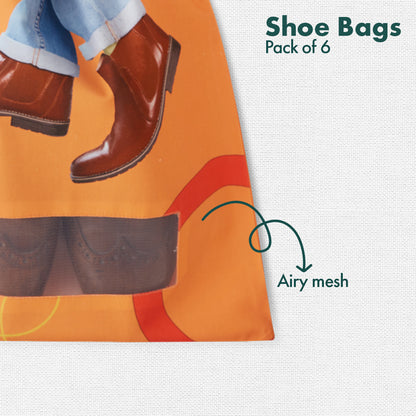 The Walking Company! Men's Shoe Bags, 100% Organic Cotton, Pack of 6
