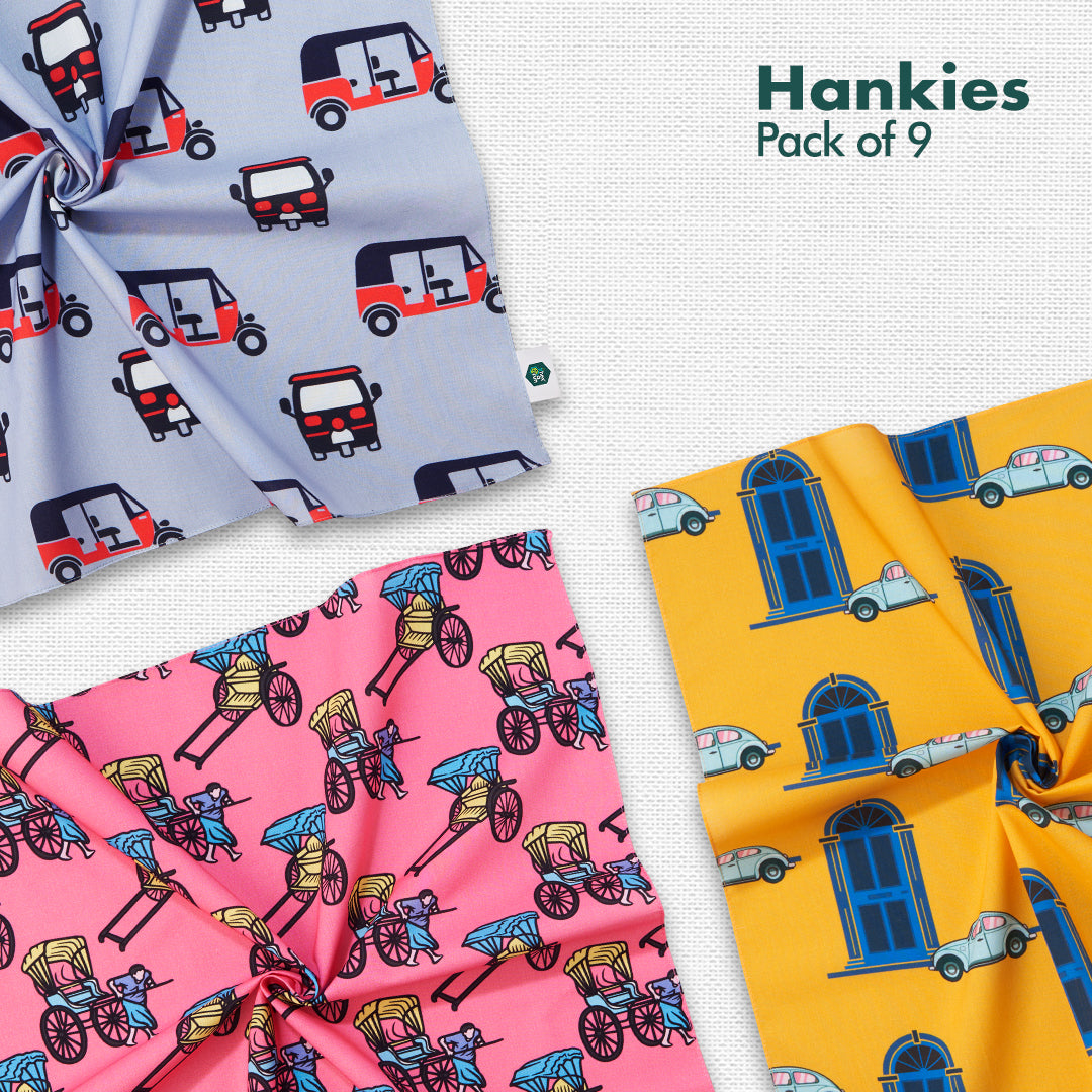 Shop Bucket List Men Hankies Online Vibrant & Funky Colors Pack of
