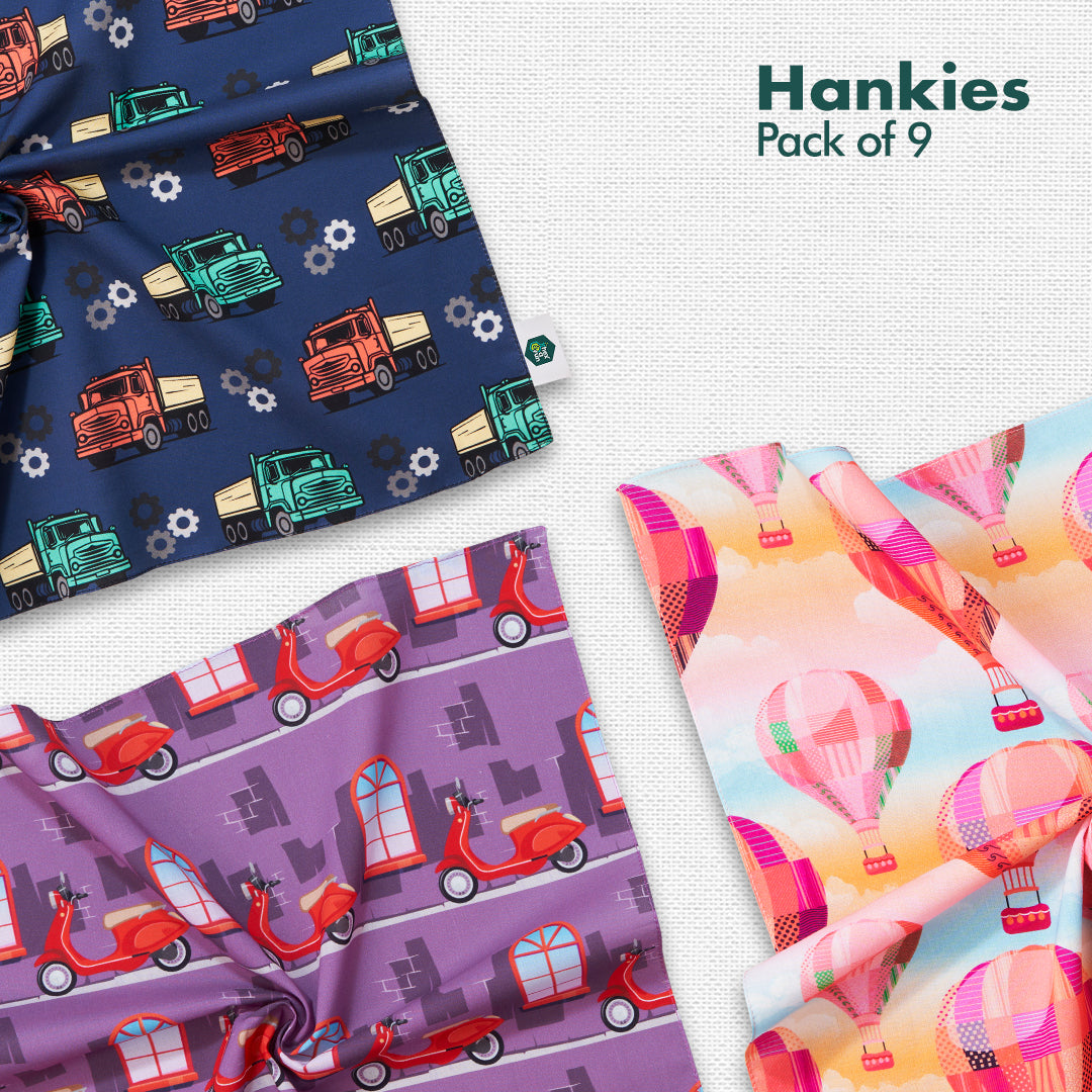Shop Bucket List Men Hankies Online Vibrant & Funky Colors Pack of