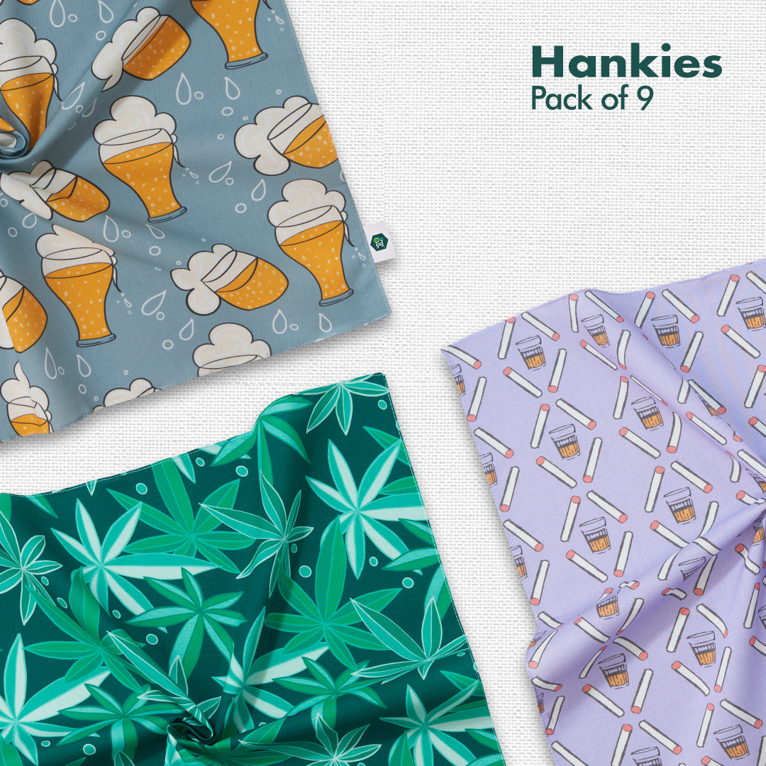 Shop Bucket List Men Hankies Online Vibrant & Funky Colors Pack of