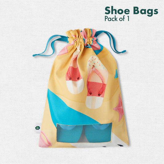 Beach Buddies! Unisex Kid's Shoe Bag, 100% Organic Cotton, Pack of 1