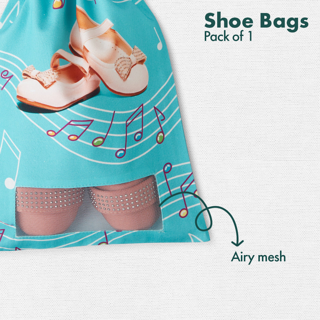 Break A Leg! Girl's Shoe Bag, 100% Organic Cotton, Pack of 1