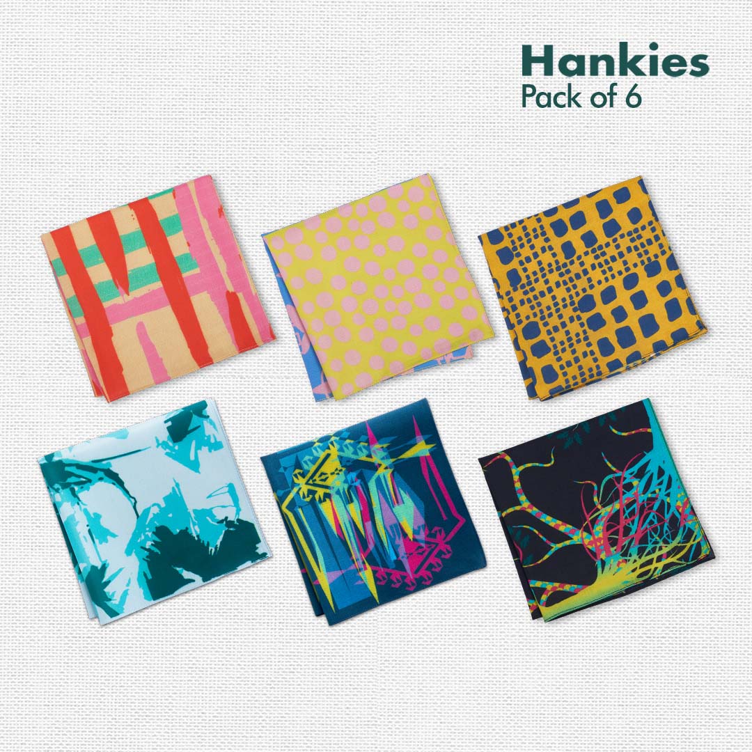 ABSTRACT of my eye! Series 1 + 2! Women's Hankies, 100% Organic Cotton, Pack of 6