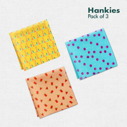 Child-unlock! Women's Hankies, 100% Organic Cotton, Pack of 3