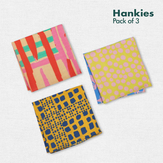 ABSTRACT of my eye! Series 1! Women's Hankies, 100% Organic Cotton, Pack of 3