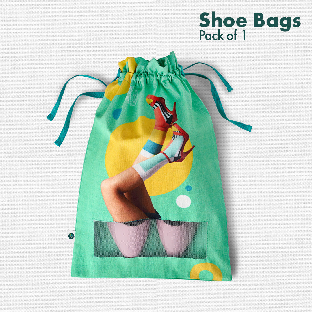 Heel'd! Women's Shoe Bag, 100% Organic Cotton, Pack of 1