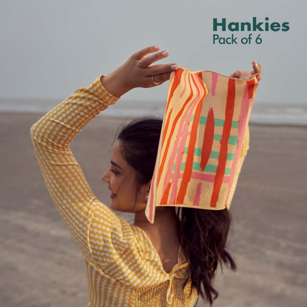 Abstract Of My Eye! Series 1! + Series 2! Women's Hankies, 100% Organic Cotton, Pack of 6