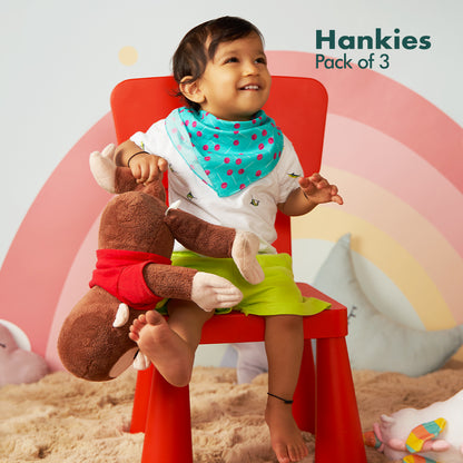 Child-unlock! Unisex Kid's Hankies, 100% Organic Cotton, Pack of 3