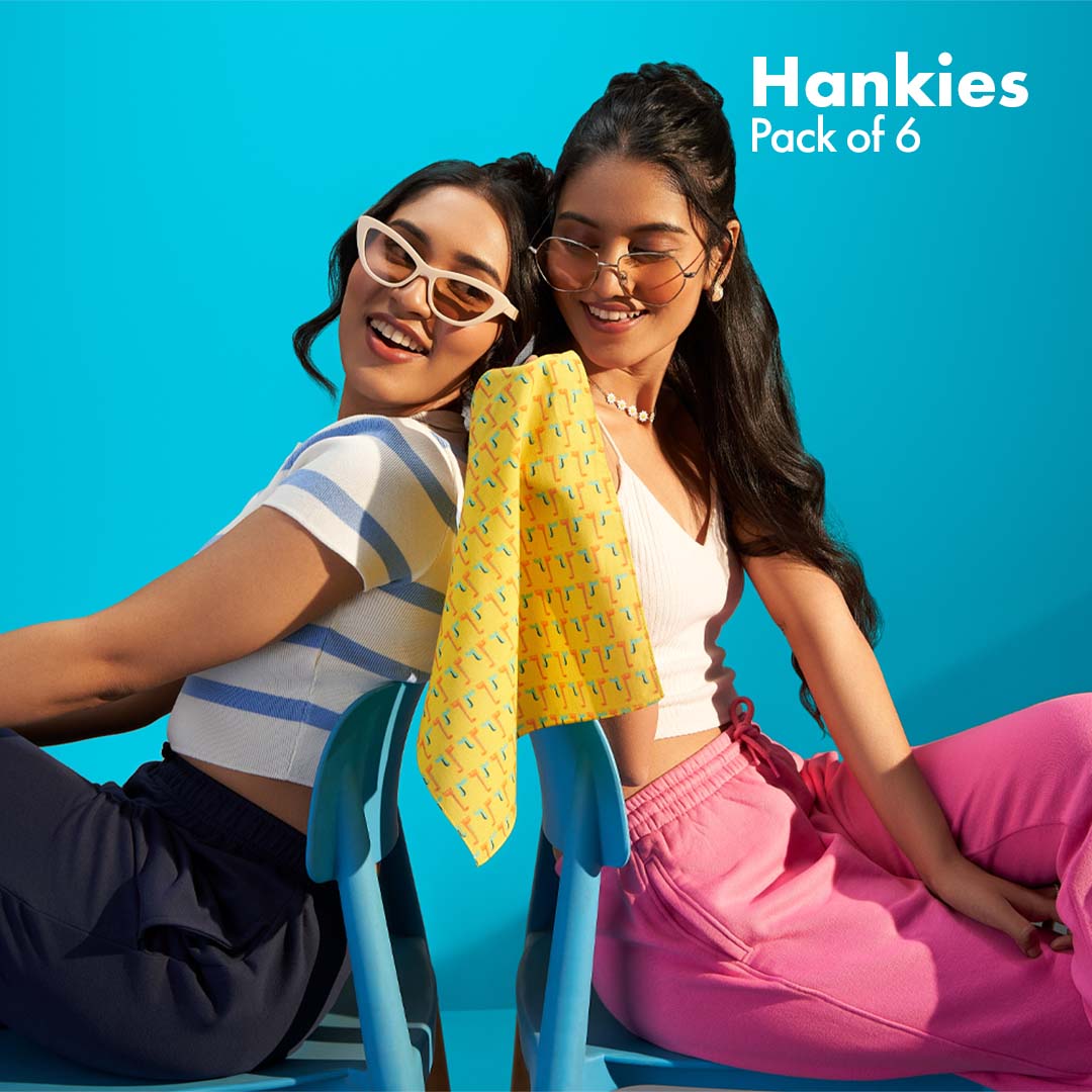 CHILD Unlock! + TRAVELicious! Women's Hankies, 100% Organic Cotton, Pack of 6