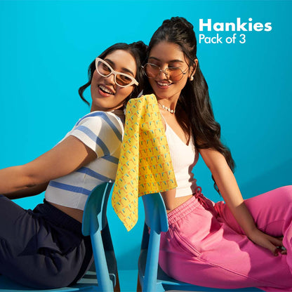 Child-unlock! Women's Hankies, 100% Organic Cotton, Pack of 3