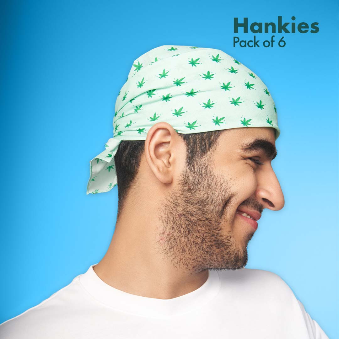 TRAVELicious! + Happy HIGH! Men's Hankies, Pack of 6