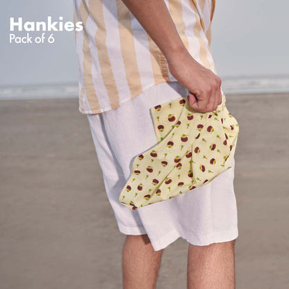 SOML! Summer Of My Life! + Beach Please! Women's Hankies, 100% Organic Cotton, Pack of 6