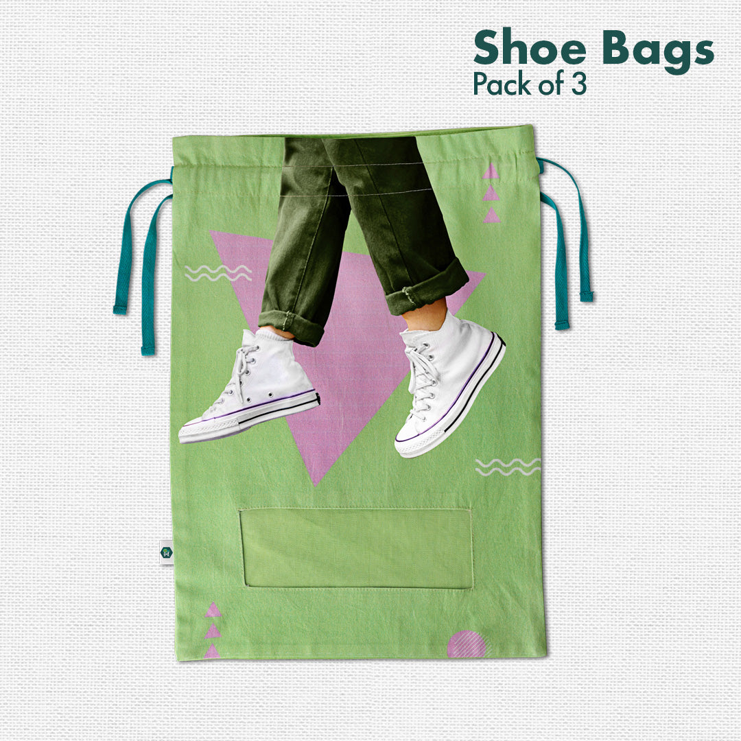 SHOE-keeper! Men's Shoe Bags, 100% Organic Cotton, Pack of 3