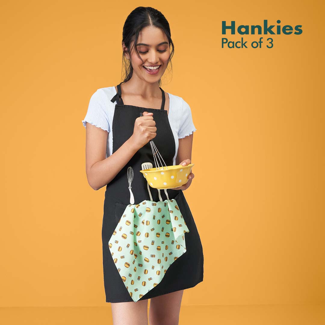 Foodgasm Series 1! Women's Hankies, 100% Organic Cotton, Pack of 3