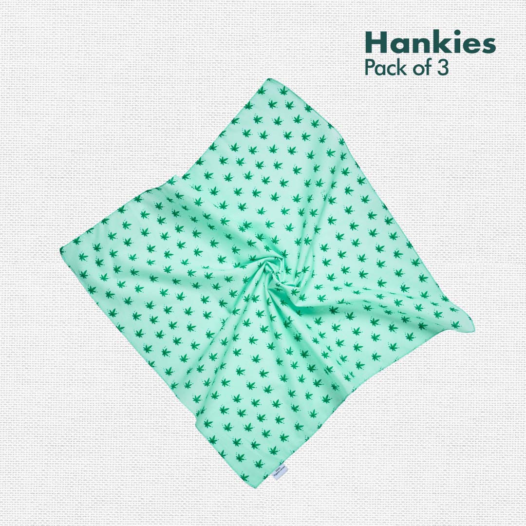 Happy HIGH! Women's Hankies, 100% Organic Cotton, Pack of 3