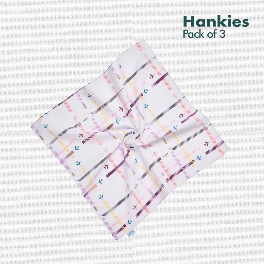 TBC! The Boss Collection! Men's Hankies, 100% Organic Cotton, Pack of 3