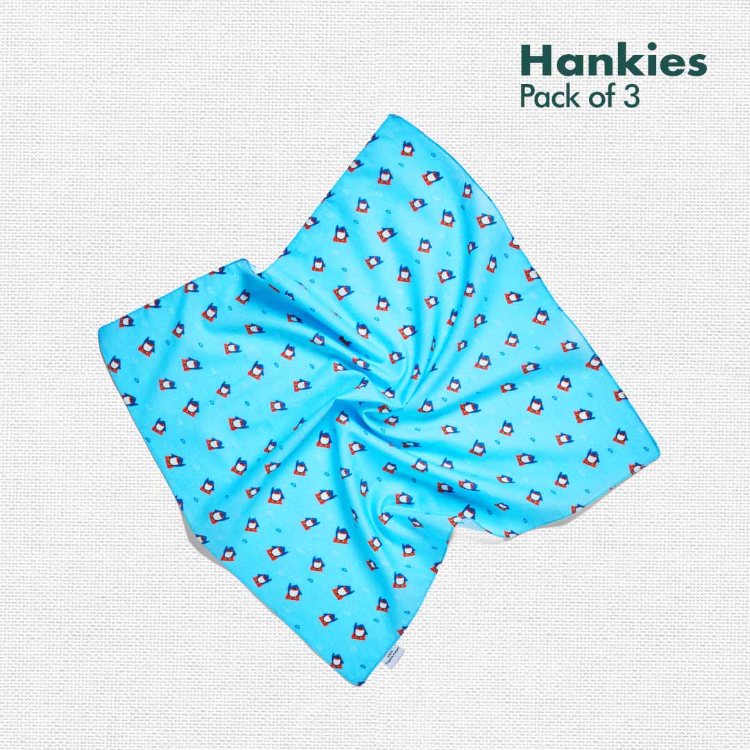 Animalholic! Women's Hankies, 100% Organic Cotton, Pack of 3