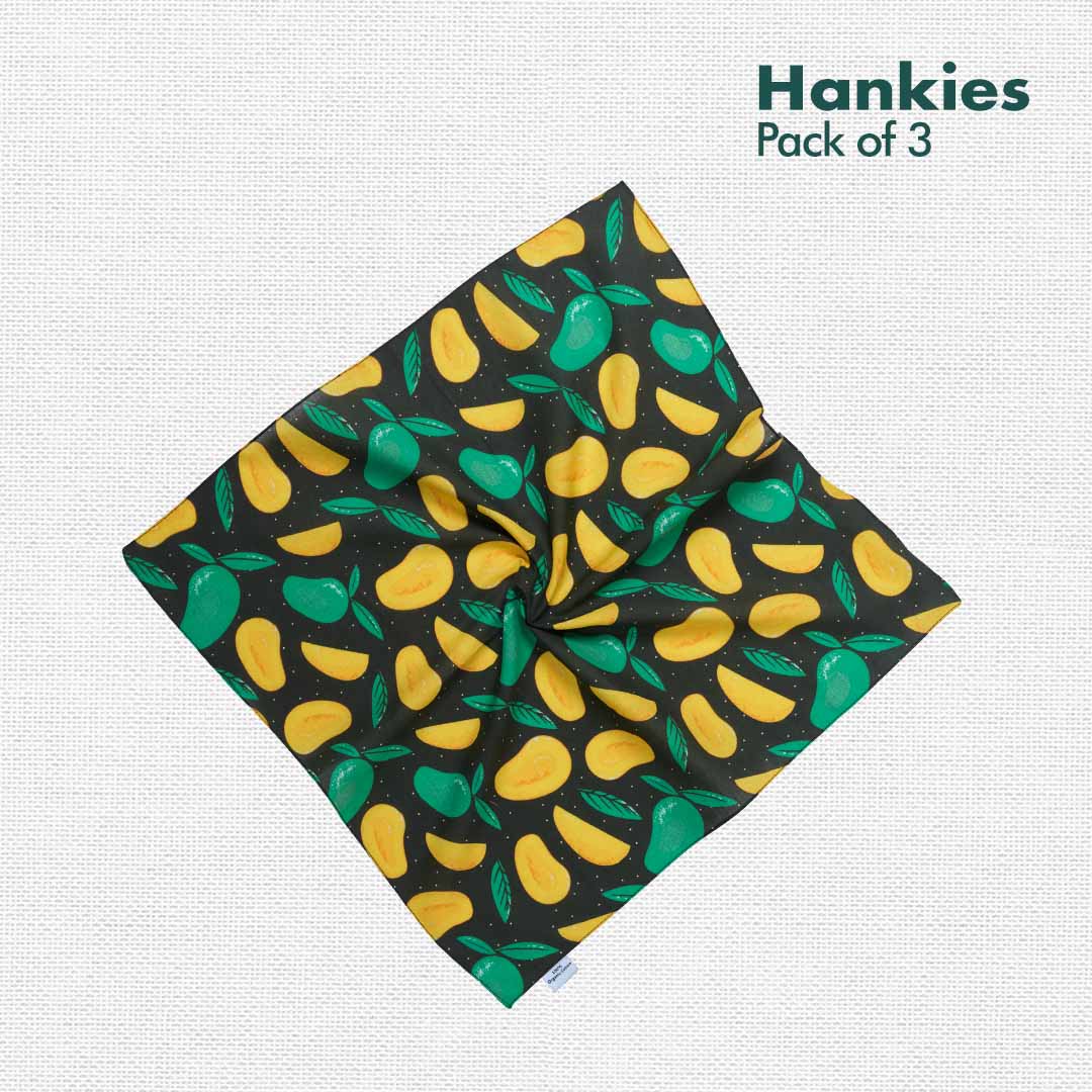 SOML! Summer Of My Life! Men's Hankies, 100% Organic Cotton, Pack of 3