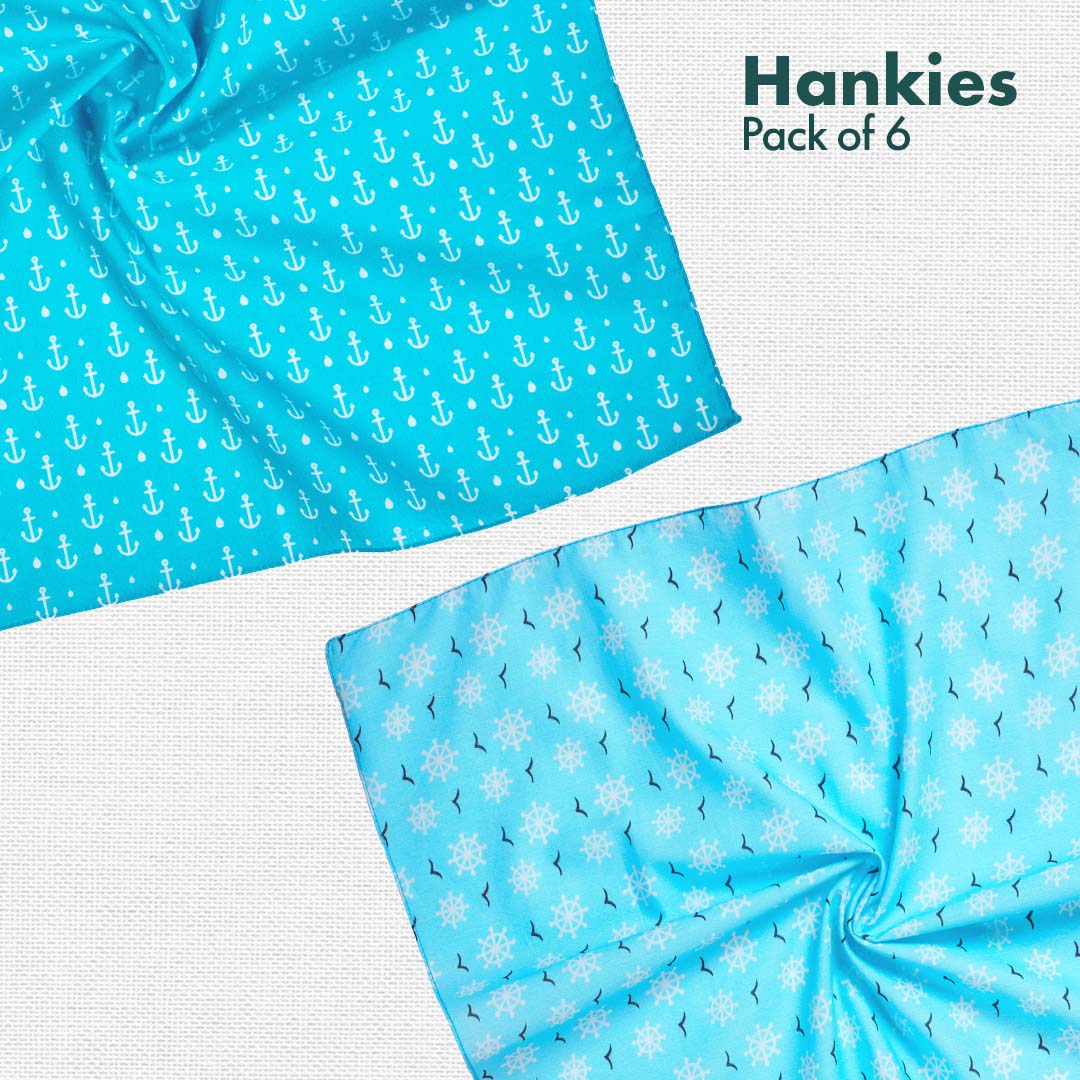 TRAVELicious! + Now You SEA Me! Women's Hankies, Pack of 6
