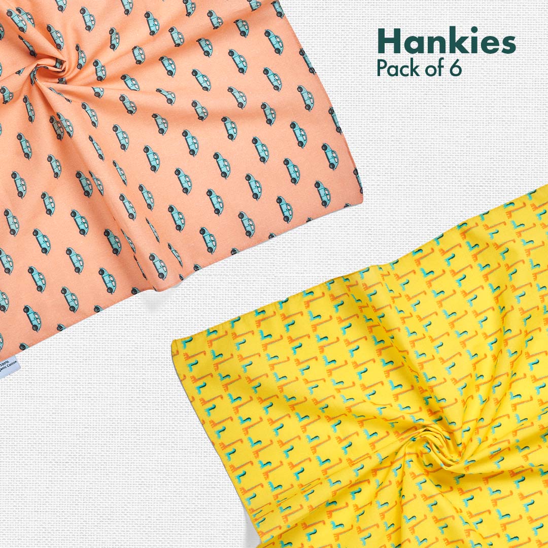 Child-unlock! + Travelicious! Women's Hankies, 100% Organic Cotton, Pack of 6