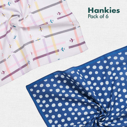PTO! Polka Turn Over! + TBC! The Boss Collection! Men's Hankies, 100% Organic Cotton, Pack of 6