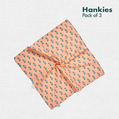 Travelicious! Women's Hankies, 100% Organic Cotton, Pack of 3