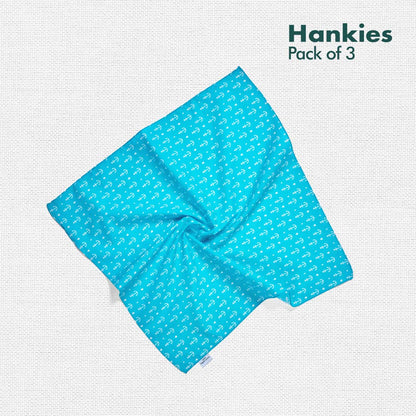 Now You Sea Me! Women's Hankies, 100% Organic Cotton, Pack of 3