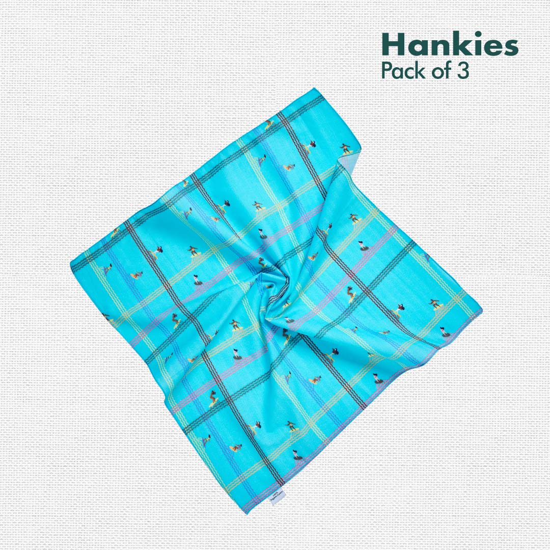 TBC! The Boss Collection! Men's Hankies, 100% Organic Cotton, Pack of 3